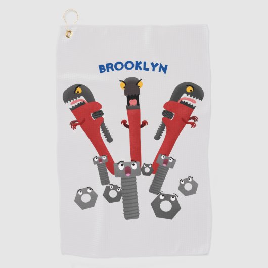 モンスタイおもしろいルを巻き上げるユーモア漫画 ゴルフタオル (正面)