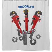 モンスタイおもしろいルを巻き上げるユーモア漫画 シャワーカーテン (正面)