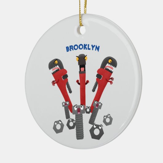 モンスタイおもしろいルを巻き上げるユーモア漫画 セラミックオーナメント (左)