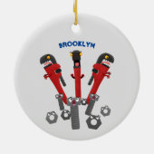 モンスタイおもしろいルを巻き上げるユーモア漫画 セラミックオーナメント (裏面)