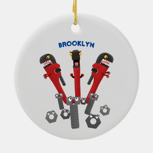 モンスタイおもしろいルを巻き上げるユーモア漫画 セラミックオーナメント (裏面)