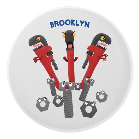 モンスタイおもしろいルを巻き上げるユーモア漫画 セラミックノブ (正面)