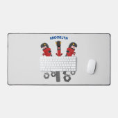 モンスタイおもしろいルを巻き上げるユーモア漫画 デスクマット (キーボード&マウス)