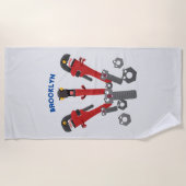 モンスタイおもしろいルを巻き上げるユーモア漫画 ビーチタオル (正面)