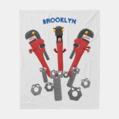 モンスタイおもしろいルを巻き上げるユーモア漫画 フリースブランケット (正面)