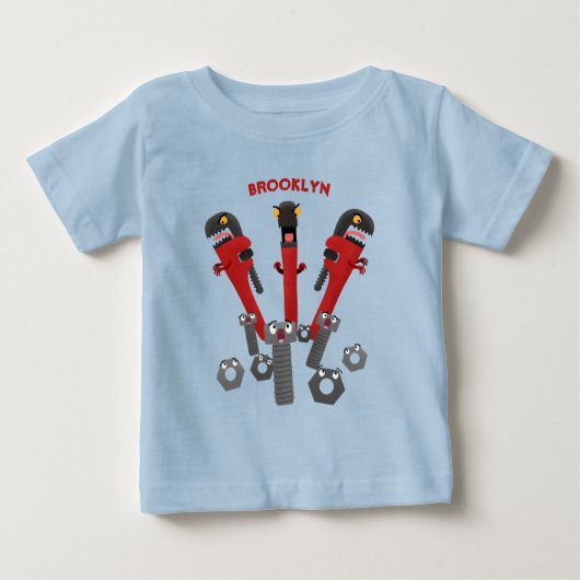 モンスタイおもしろいルを巻き上げるユーモア漫画 ベビーTシャツ (正面)