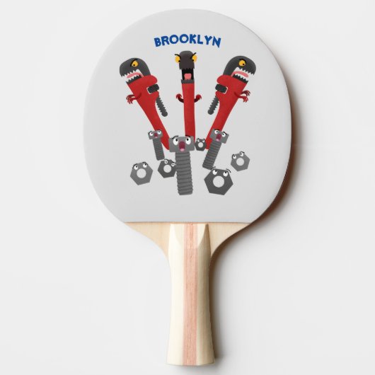 モンスタイおもしろいルを巻き上げるユーモア漫画 卓球ラケット (裏面)