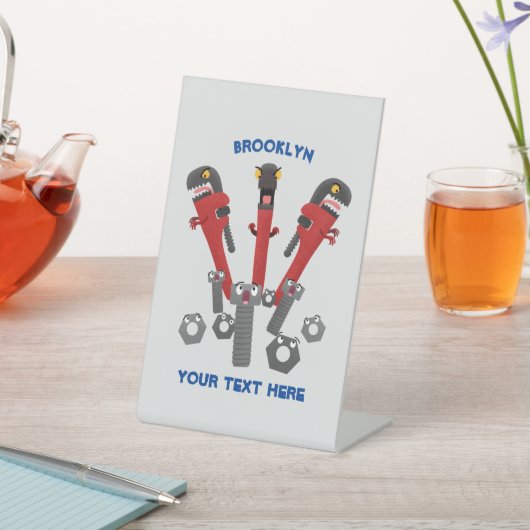 モンスタイおもしろいルを巻き上げるユーモア漫画 台座サイン (インサイチュ)