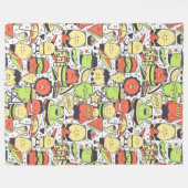 モンスタカッコいいおもしろいーズ フリースブランケット (正面(横))