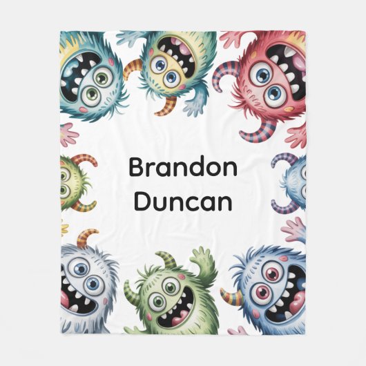 モンスタカラフルーズ3位。誕生日パーティギフト フリースブランケット (正面)