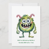 モンスタカラフルーズ3位。誕生日パーティギフト 招待状 (裏面)