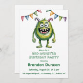 モンスタカラフルーズ3位。誕生日パーティギフト 招待状 (正面/裏面)