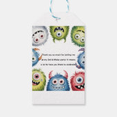 モンスタカラフルーズ3位。誕生日パーティーありがとう ギフトタグ (裏面)