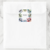 モンスタカラフルーズ3位。誕生日パーティー スクエアシール (バッグ)