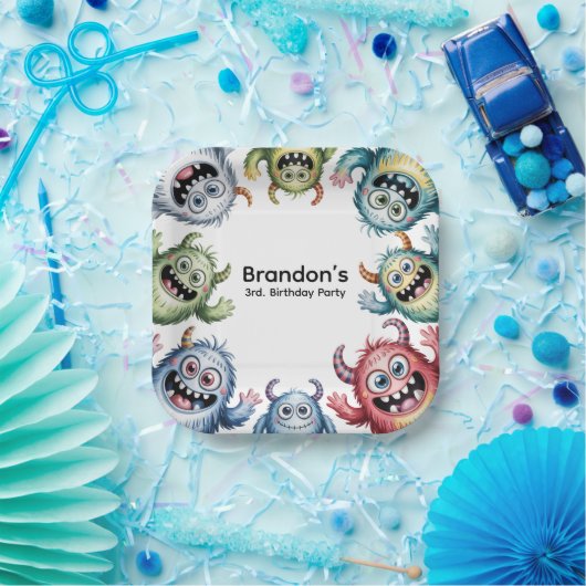 モンスタカラフルーズ3位。誕生日パーティー ペーパープレート (パーティー)