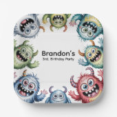 モンスタカラフルーズ3位。誕生日パーティー ペーパープレート (正面)