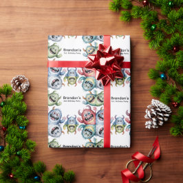 モンスタカラフルーズ3位。誕生日パーティー ラッピングペーパー