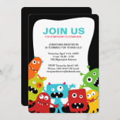 モンスタカラフルーズ – バースデーパーティーへの招待 招待状 (正面/裏面)