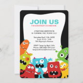 モンスタカラフルーズ – バースデーパーティーへの招待 招待状 (正面)