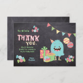 モンスタカラフルーテーマキッズサンキューカード (正面/裏面)