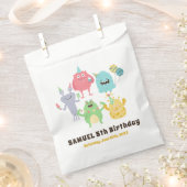 モンスタカラフルーテーマ子供の誕生日パーティー フェイバーバッグ (クリップ留めされた状態)