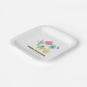 モンスタカラフルーテーマ子供の誕生日パーティー ペーパープレート (傾斜あり)