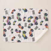 モンスタカラフルートラックのレーシングパターン シェルパブランケット (正面(横))