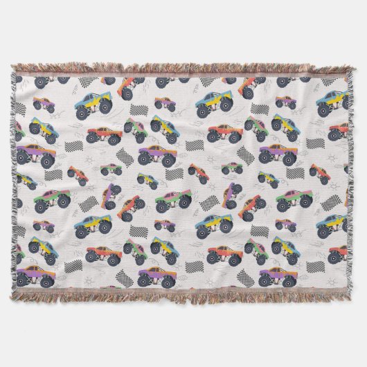 モンスタカラフルートラックのレーシングパターン スローブランケット (正面)