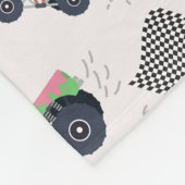 モンスタカラフルートラックのレーシングパターン フリースブランケット (角)