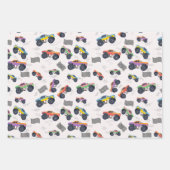 モンスタカラフルートラックのレーシングパターン ラッピングペーパーシート (正面)