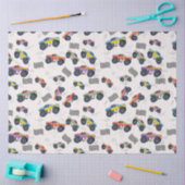 モンスタカラフルートラックのレーシングパターン 薄葉紙 (クラフト)