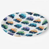 モンスタカラフルートラックパターン誕生日 ペーパープレート (アングル)