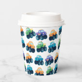 モンスタカラフルートラックパターン誕生日 紙コップ (裏面)