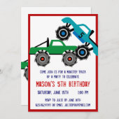 モンスタクールートラックバースデーパーティ招待状 招待状 (正面/裏面)