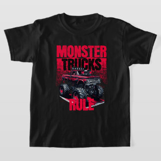 モンスタクールートラック黒と赤 Tシャツ