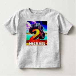 モンスタクールートラック2回目の誕生日 トドラーTシャツ