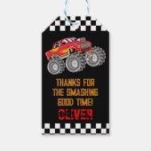 モンスタパーソナライズされたートラックサンキューメッセージカード ギフトタグ (正面)