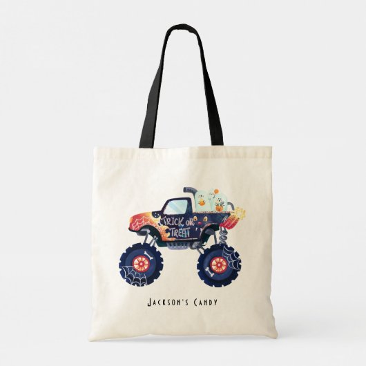 モンスタパーソナライズされたートラックトリックまたはトリート トートバッグ (裏面)