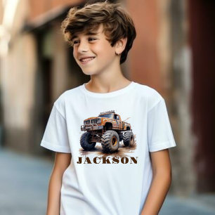 モンスタパーソナライズされたートラック名Tシャツ子供へ Tシャツ