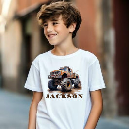 モンスタパーソナライズされたートラック名Tシャツ子供へ Tシャツ