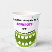 モンスタパーソナライズされたー地球に優しカラフルー誕生日 紙コップ (裏面)