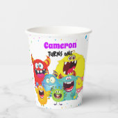 モンスタパーソナライズされたー地球に優しカラフルー誕生日 紙コップ (正面)