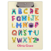 モンスタパーソナライズされたーABCアルファベ間抜けットモンスター クリップボード (正面)