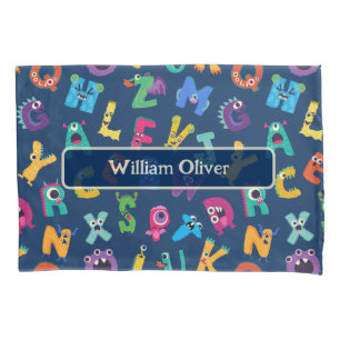 モンスタパーソナライズされたーABCアルファベ間抜けットモンスター 枕カバー