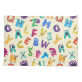 モンスタパーソナライズされたーABCアルファベ間抜けットモンスター 枕カバー (裏面)