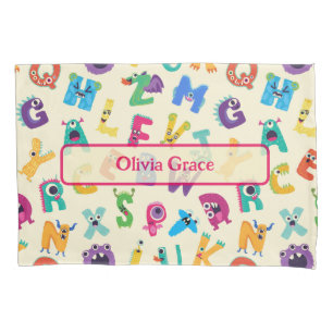 モンスタパーソナライズされたーABCアルファベ間抜けットモンスター 枕カバー