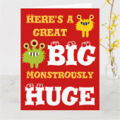 モンスタビッ素晴らしク巨大8 x 11ハッピーバースデーカード カード (黄色い花)