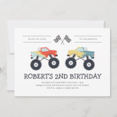 モンスタミニマルートラック誕生日パーティーへの招待 招待状 (正面)