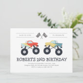 モンスタミニマルートラック誕生日パーティーへの招待 招待状 (スタンド正面)