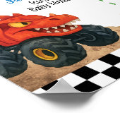 モンスタモダンートラック子供の誕生日マイルストーンフォト ポスター (角)